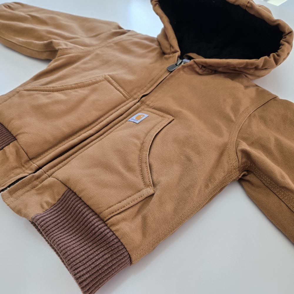 2T Toddler Carhartt Quilted Tan Hooded Jacket